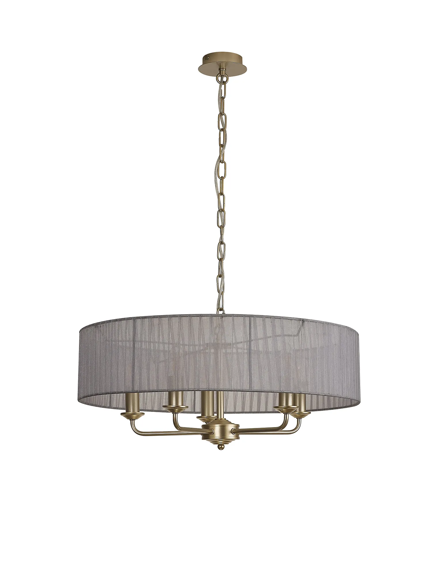 Banyan 45cm 3 Light Pendant Champagne Gold, Grey DK0966  Deco Banyan CG GR